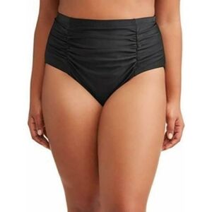 NWT Terra & Sky Ruched Tummy Control Swim Bottoms Black Flattering